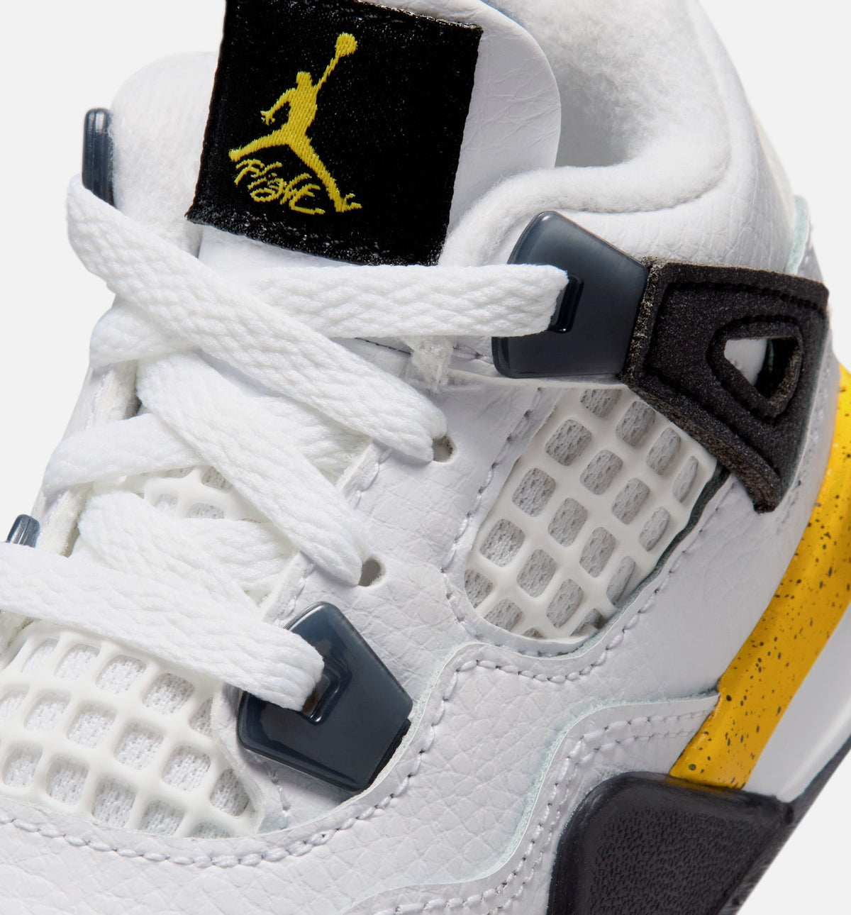 Air Jordan 4 Retro Rare Air Tour Yellow Infant & Toddler Lifestyle Shoes - White/Dark Blue Grey/Black/Tour Yellow