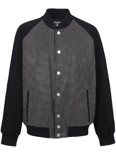 Balmain rhinestone-embellished bomber jacket