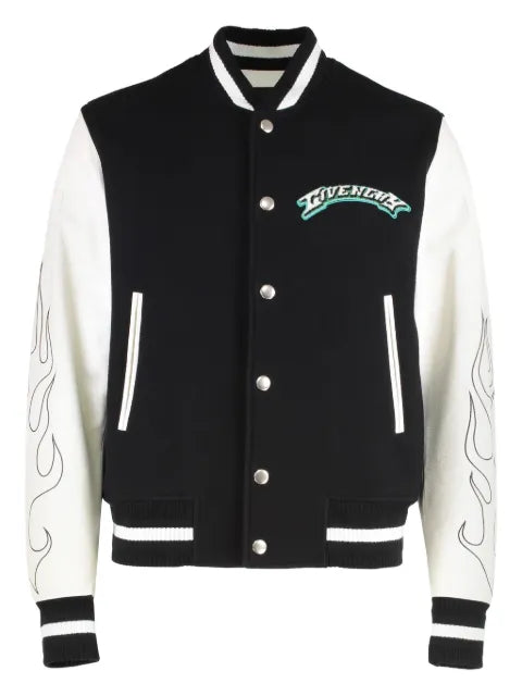 Givenchy flame-print bomber jacket
