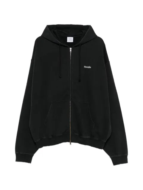 VETEMENTS logo-print zip-up hoodie