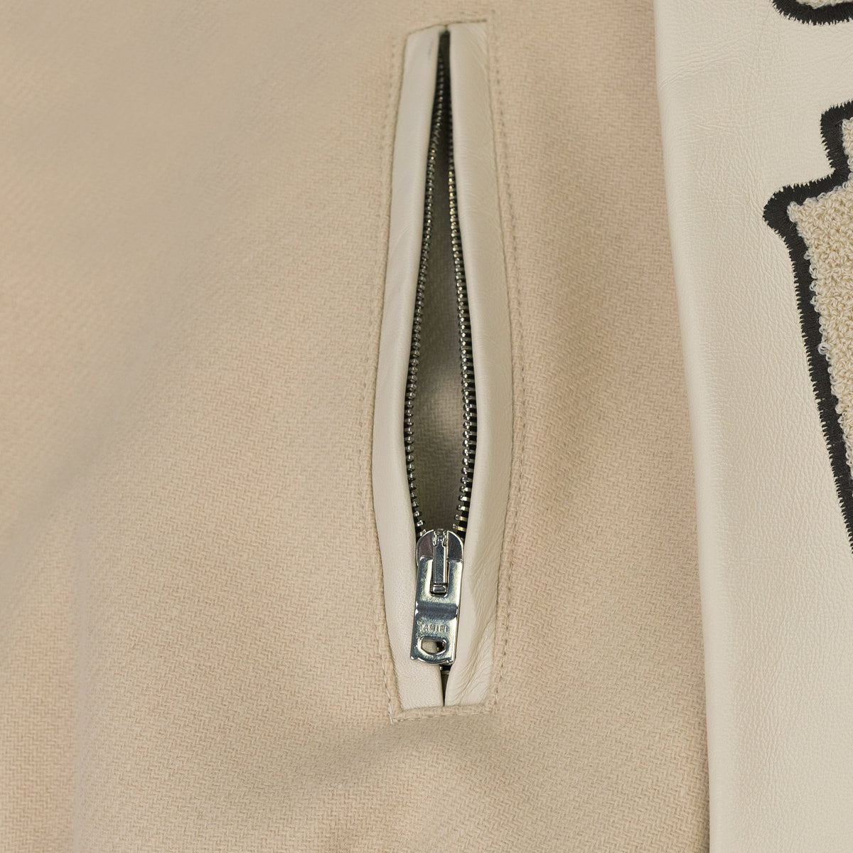 Alabaster Varsity Bones Bomber Jacket