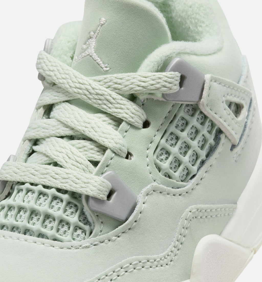 Air Jordan 4 Retro Abundance Baby & Toddler Sneakers - Green / Sail / Metallic Silver