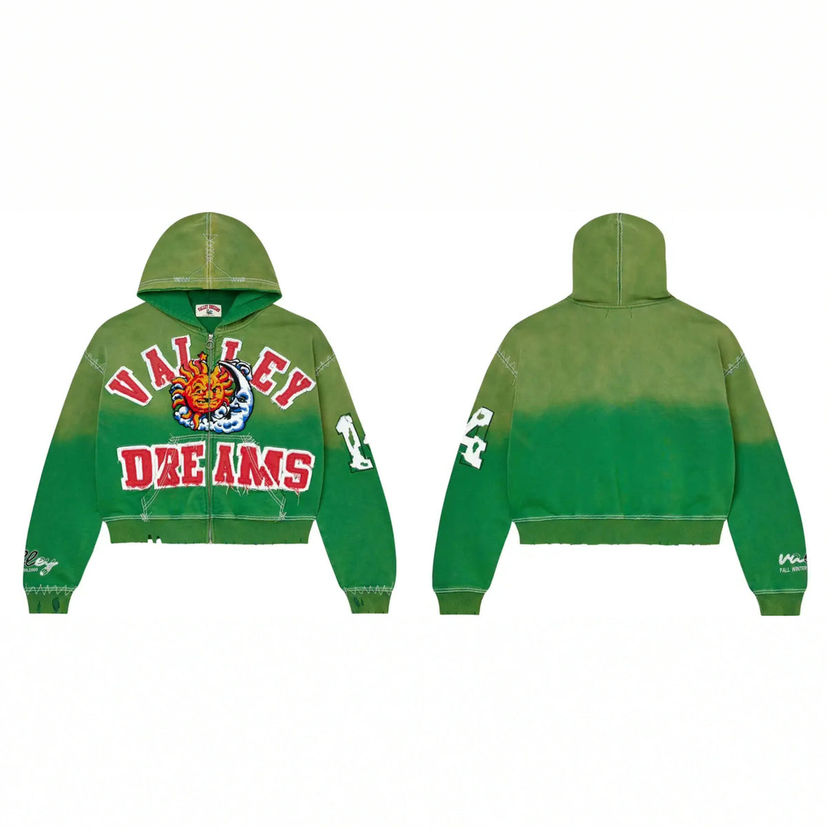 Vale Forever Valley Dreams Sun God Zip Hoodie — Green