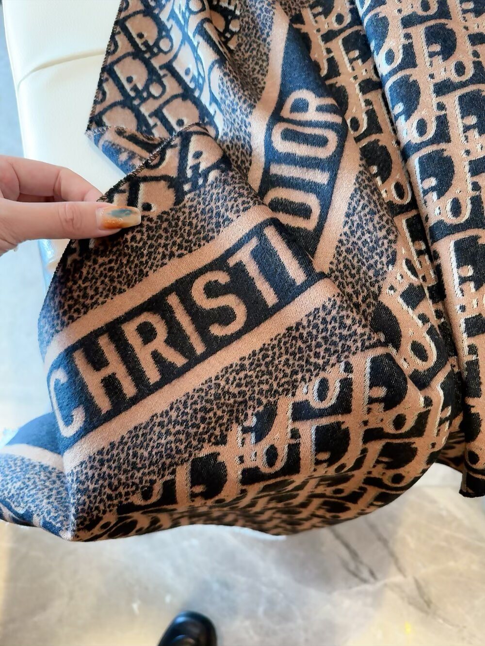 Dior Monogram Fringe Scarf