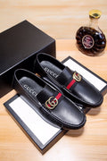 Gucci Black Red-Green Stripe Loafers