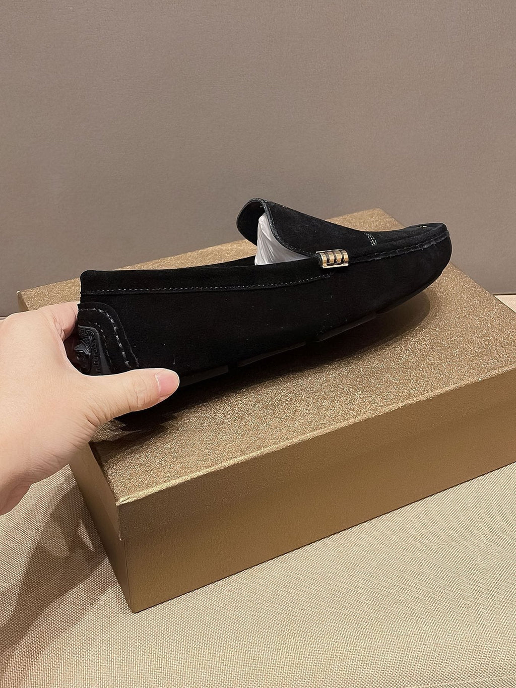 Versace Men's Black Medallion Slip-On Loafers