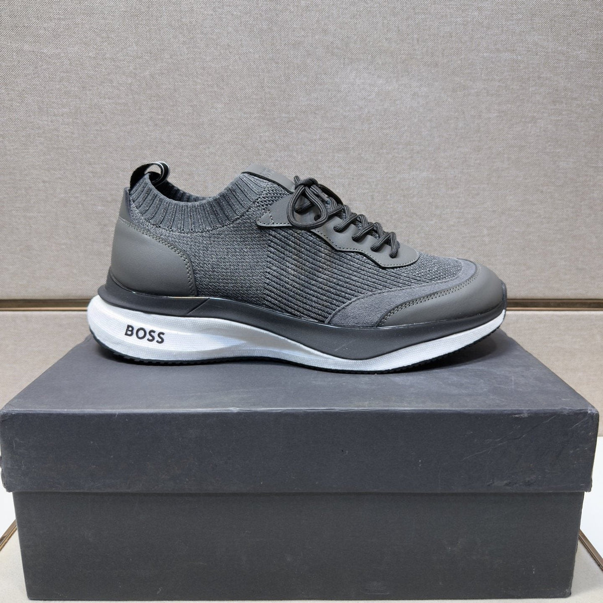 Hugo Boss Mixed-Material Lace-Up Sneakers