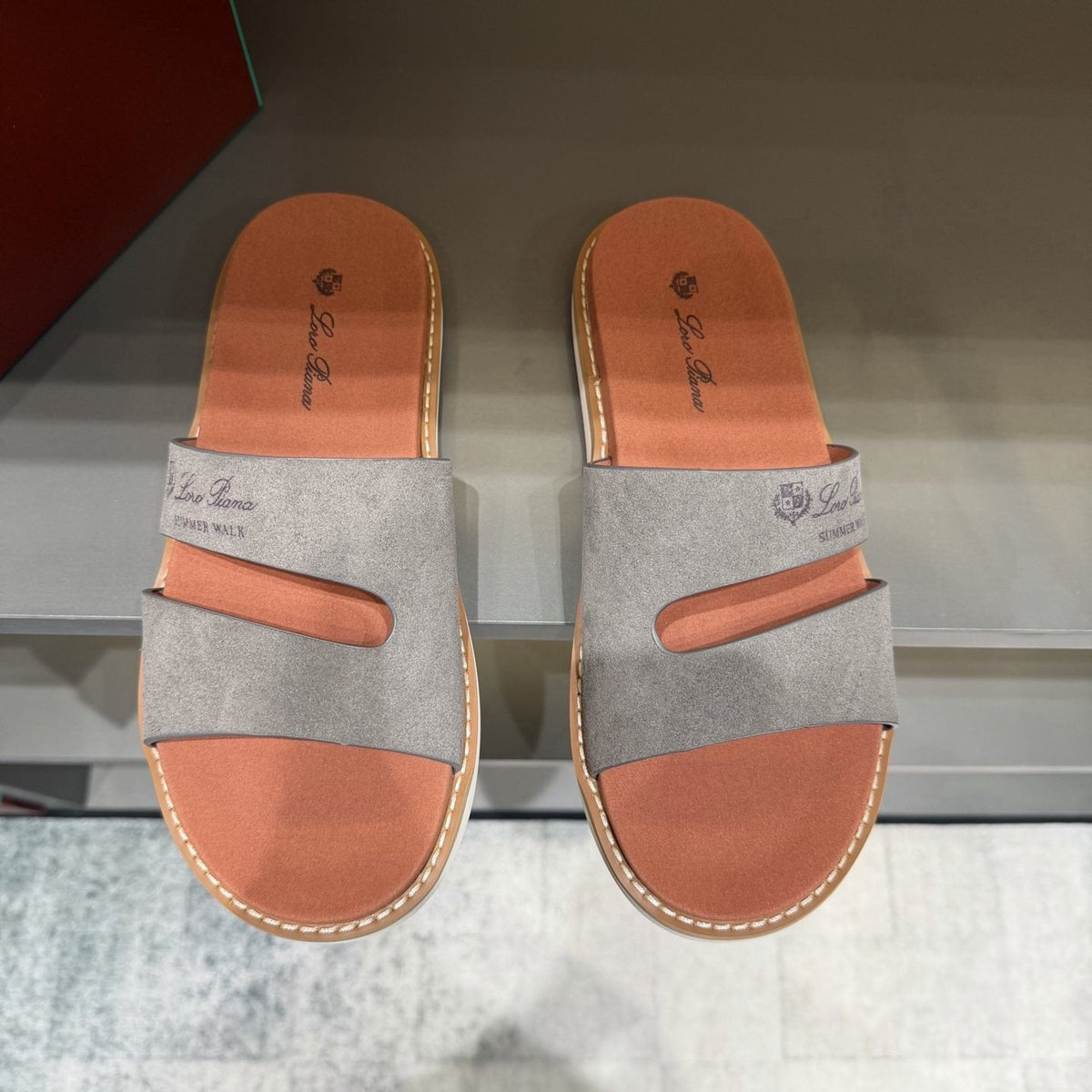 Loro Piana Summer Walk Slotted Slide Sandals