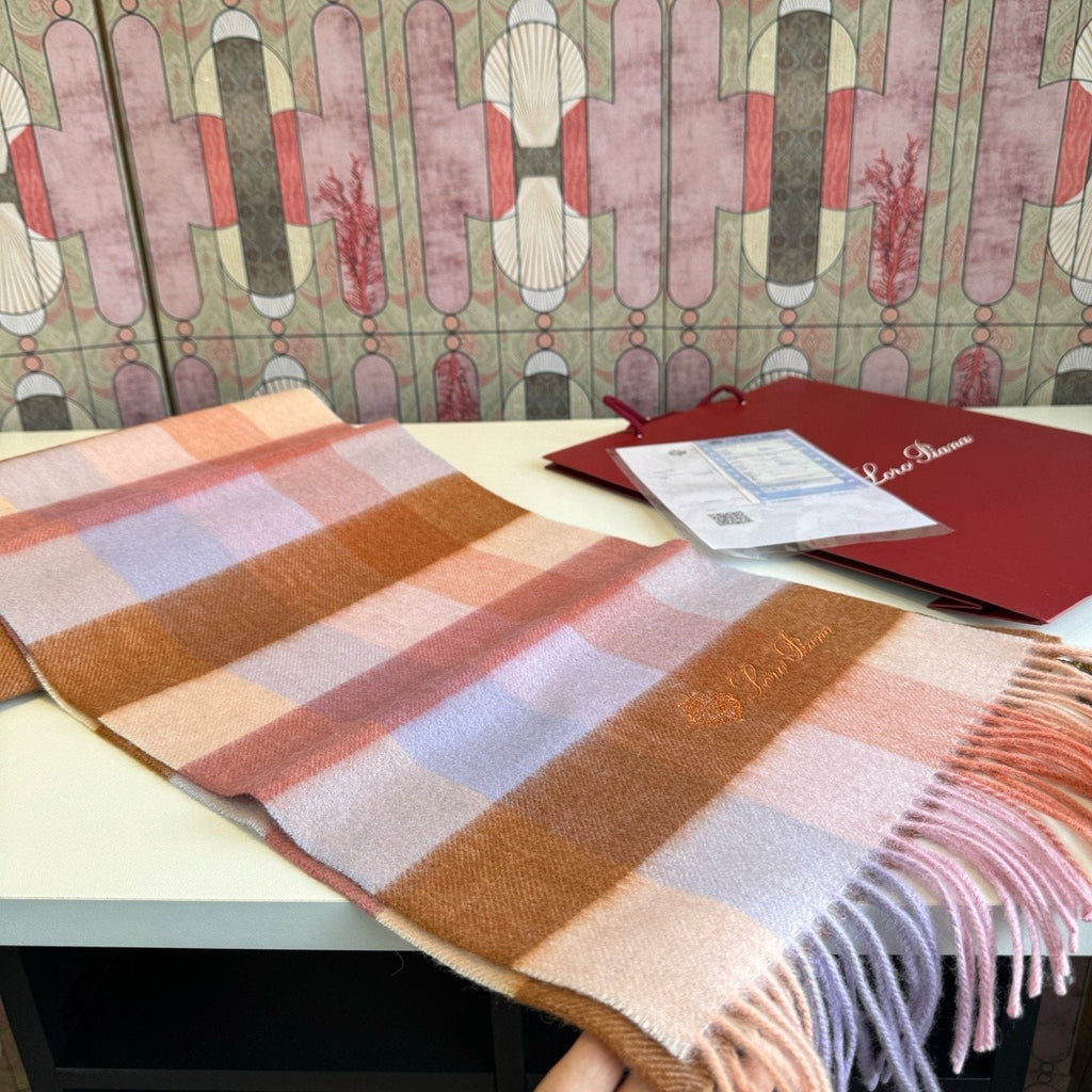 Loro Piana Plaid Fringe Scarf